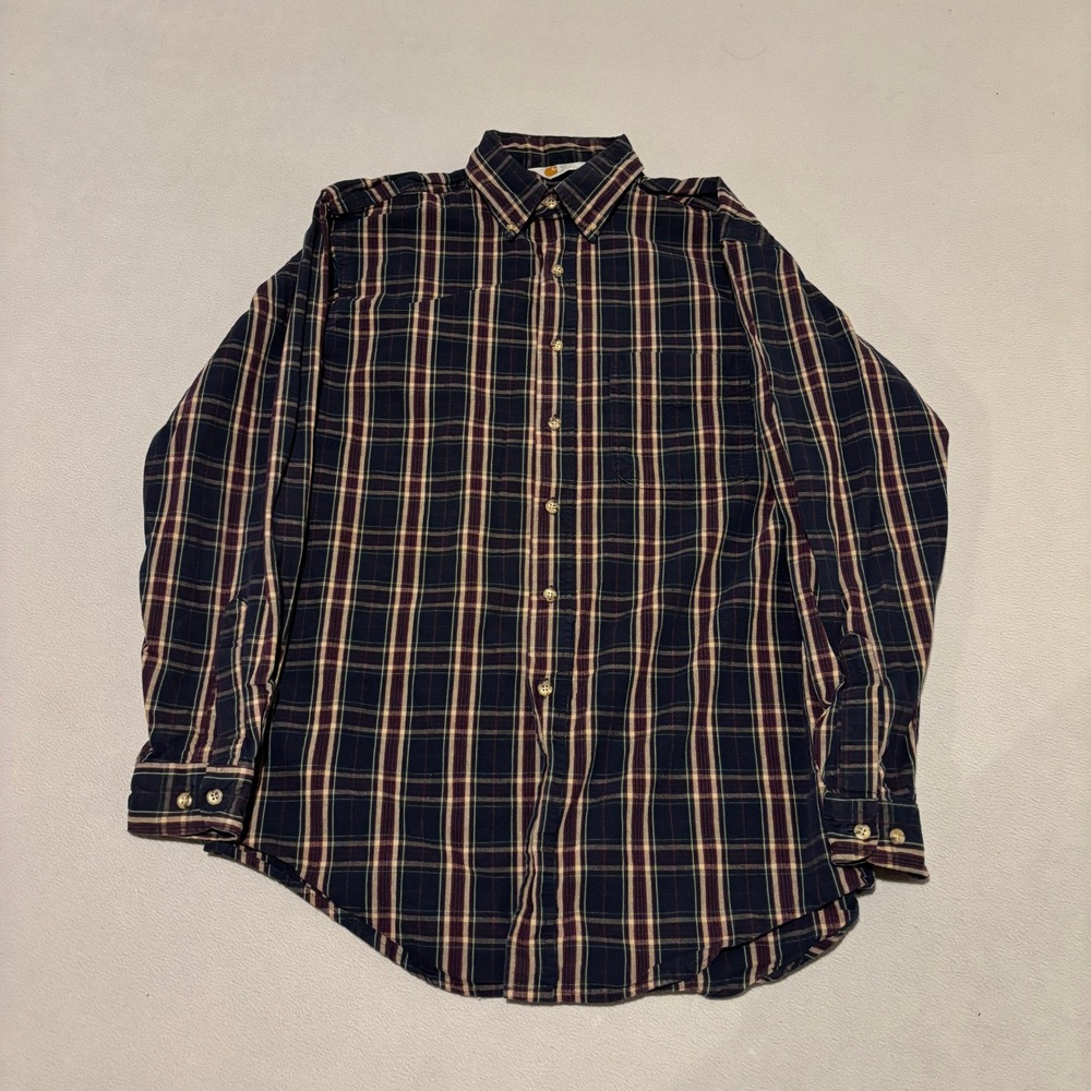 Carhartt Rugged Outdoor‎ Wear Mens Shirt Large Plaid Button Down Workwear Casual